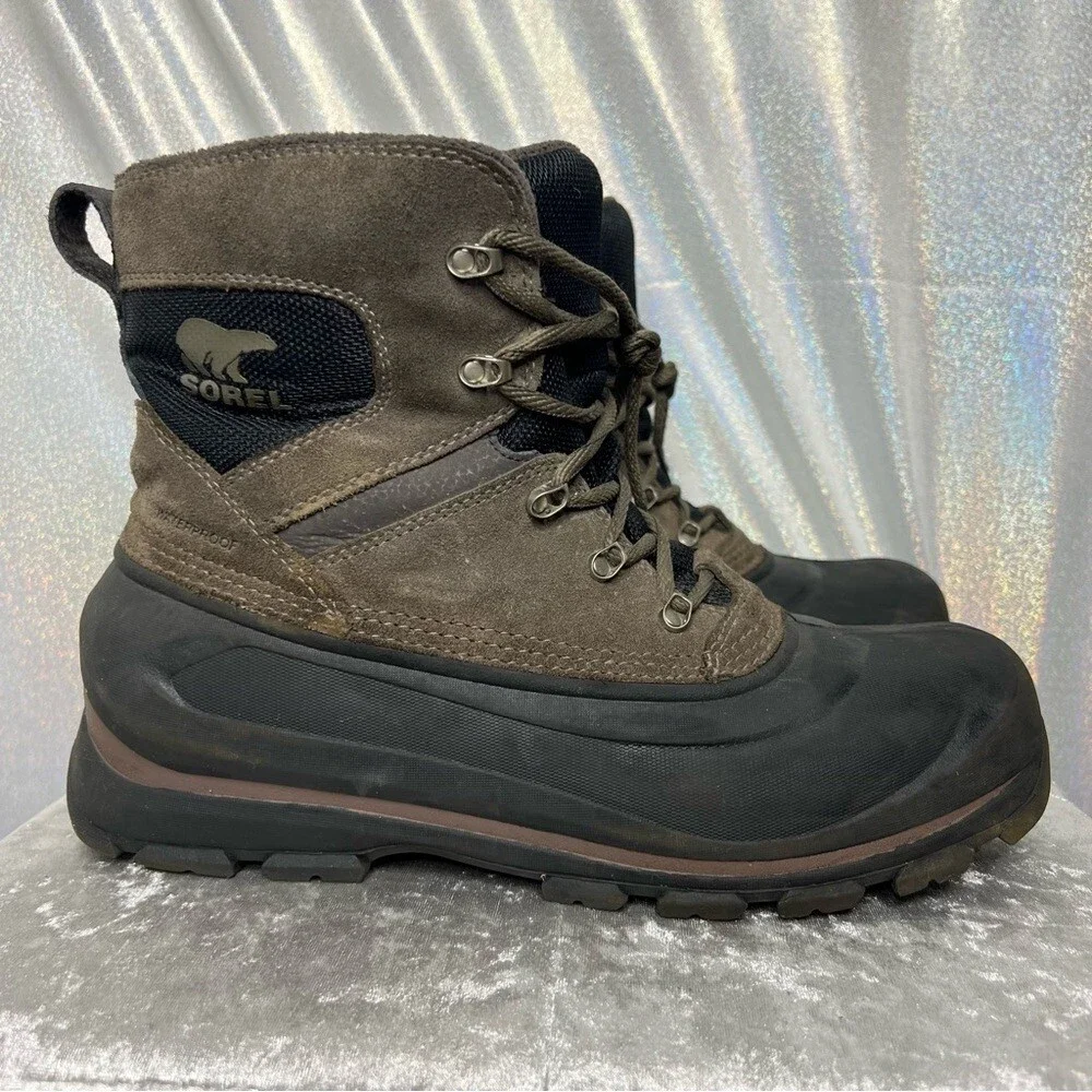 Sorel winter boots brown black waterproof cold weather snow outdoors hiking